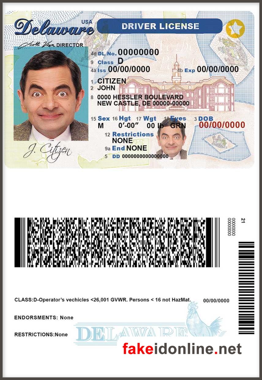 Delaware Driver License PSD Template